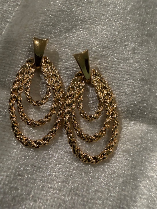 Jewelry - Gold-Tone Twisted Rope Multi-Hoop Drop Earrings - Women Jewelry